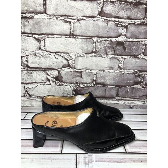 Ara Relax Flex Echt Leder Black Leather Heel Mules Women’s Sz 7M US/5UK/38EU - Picture 8 of 16